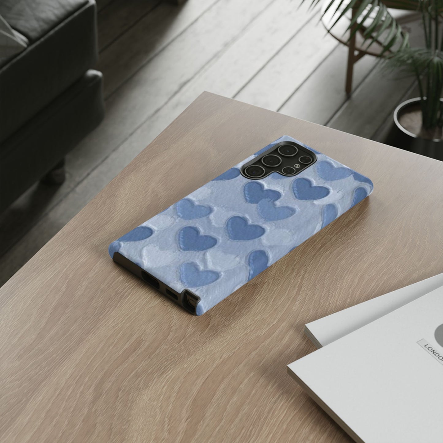 Blue Heart Chalk Wall Phone Case