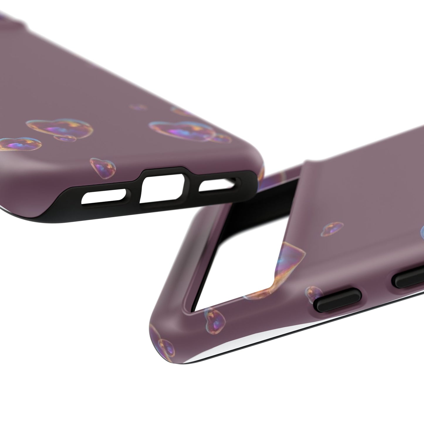 Purple Heart Bubbles Phone Case