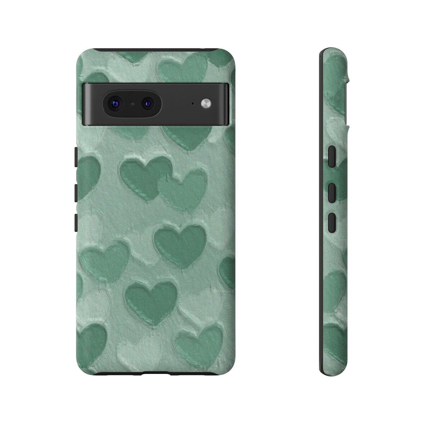 Green Heart Chalk Wall Phone Case