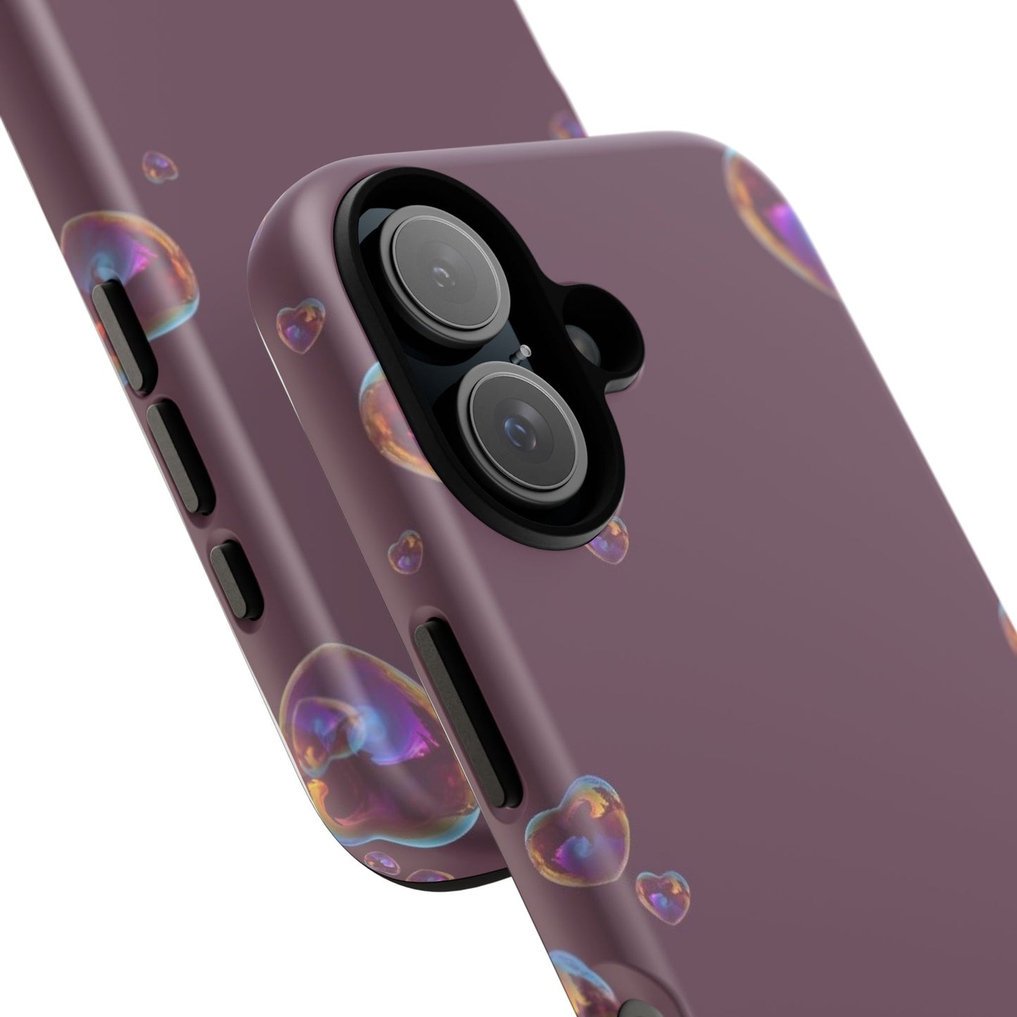 Purple Heart Bubbles Phone Case