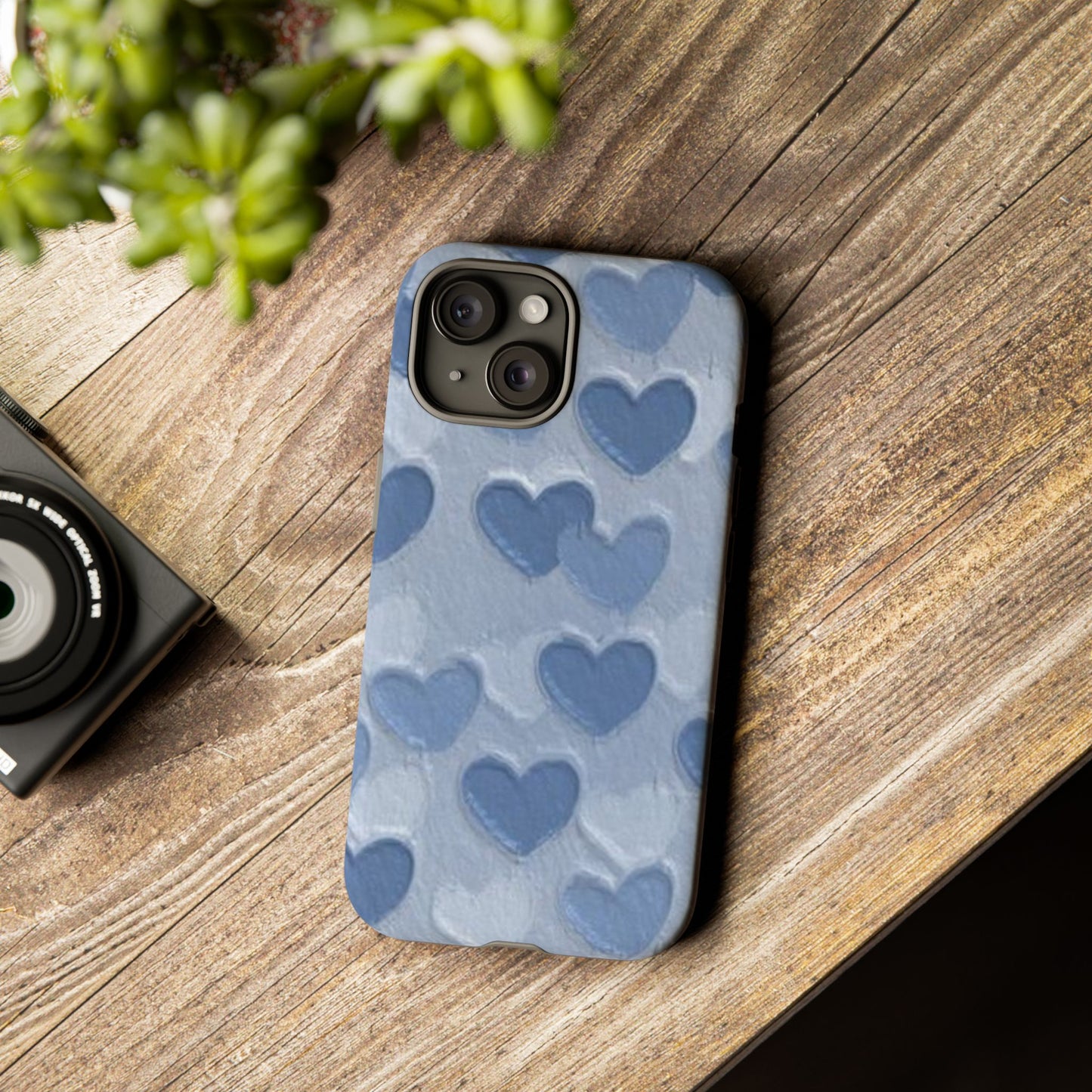 Blue Heart Chalk Wall Phone Case