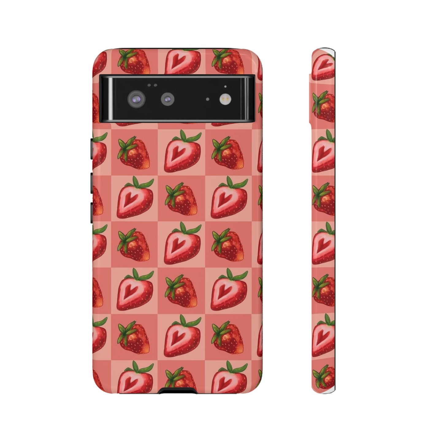 Strawberry Heart Checkers Phone Case