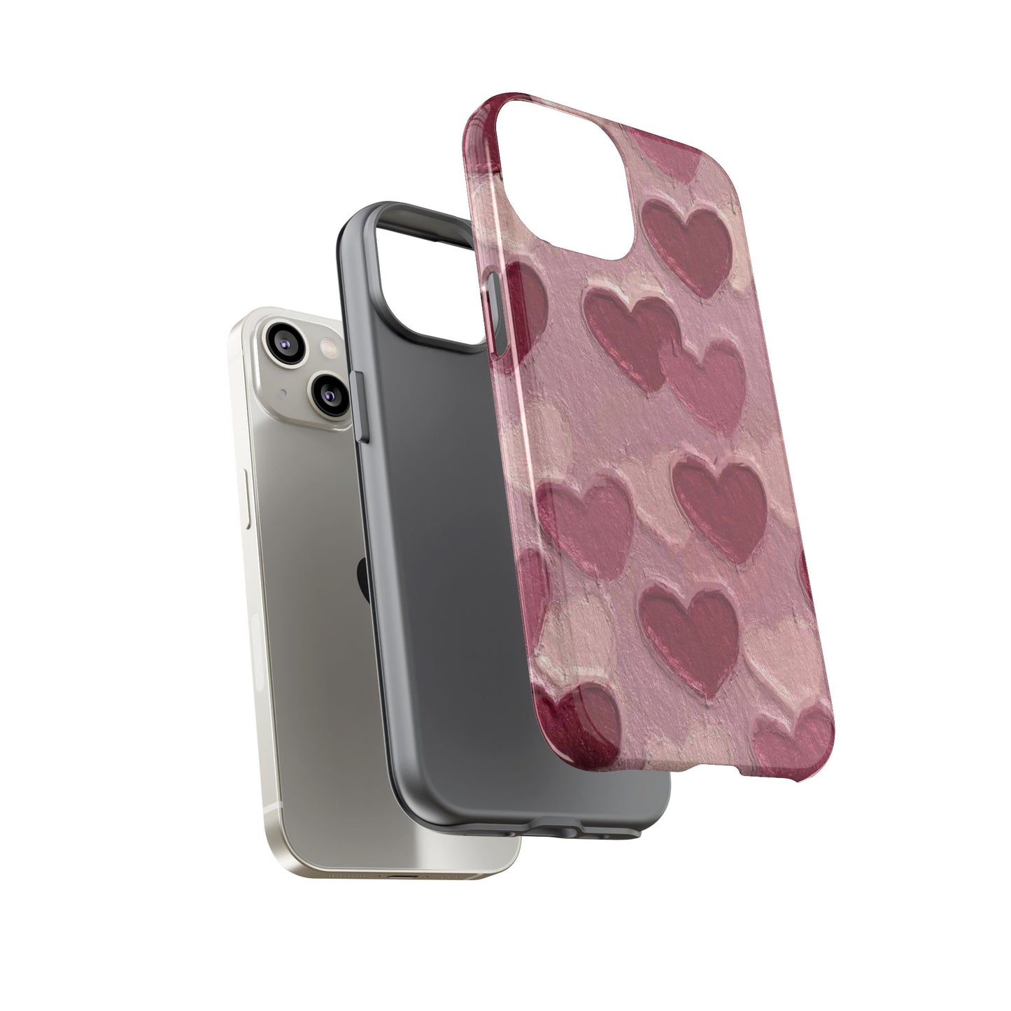 Pink Heart Chalk Wall Phone Case