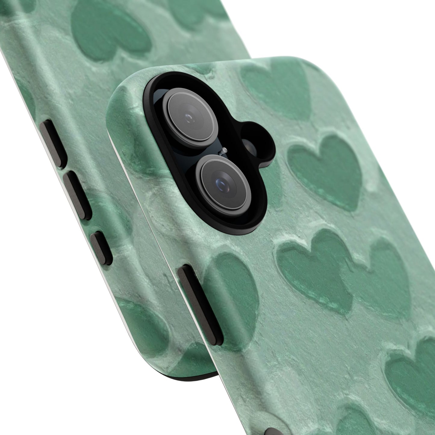 Green Heart Chalk Wall Phone Case