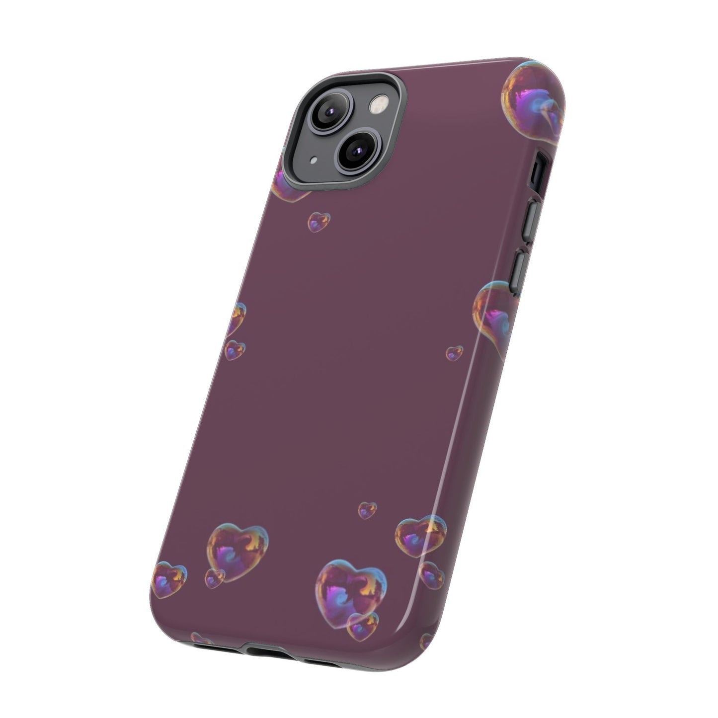 Purple Heart Bubbles Phone Case