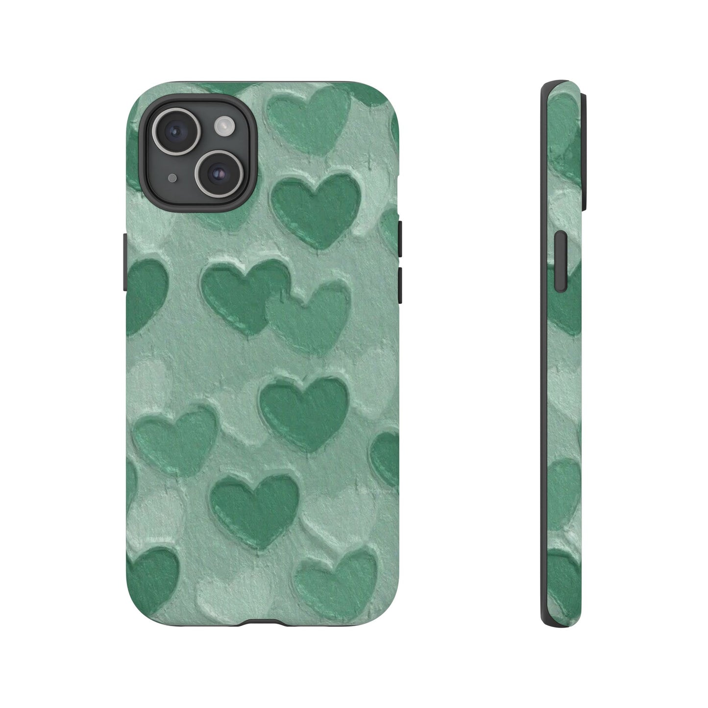 Green Heart Chalk Wall Phone Case