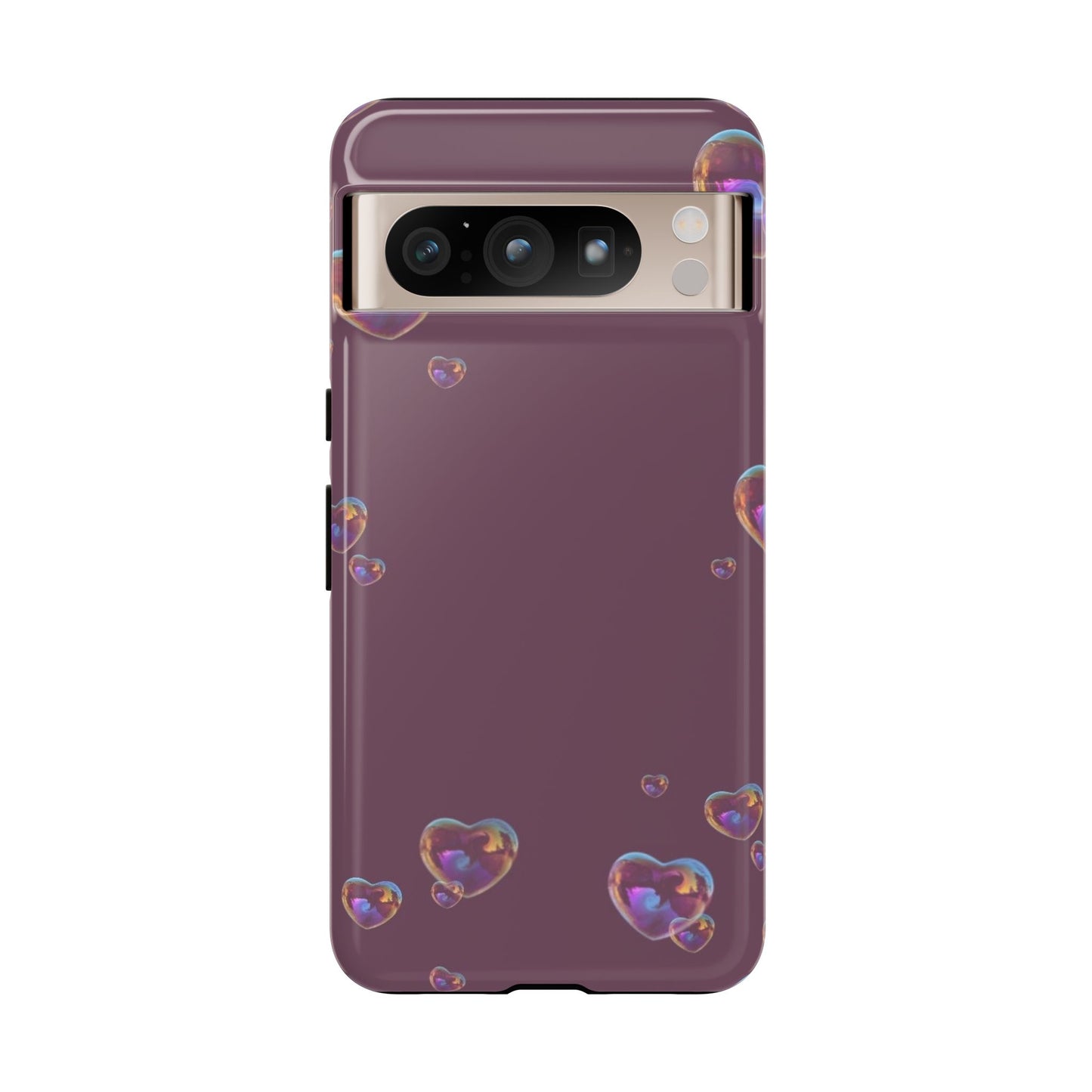 Purple Heart Bubbles Phone Case