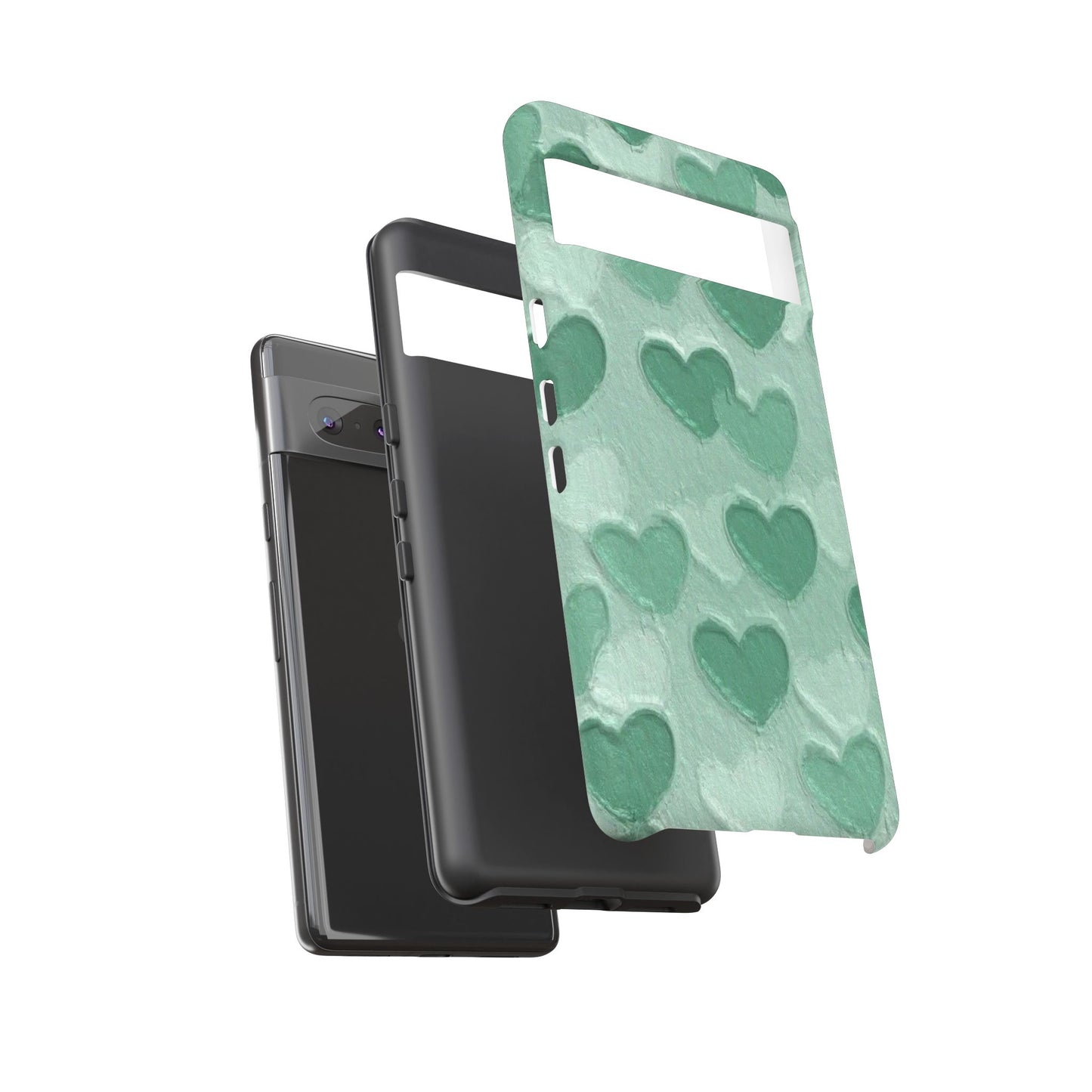 Green Heart Chalk Wall Phone Case