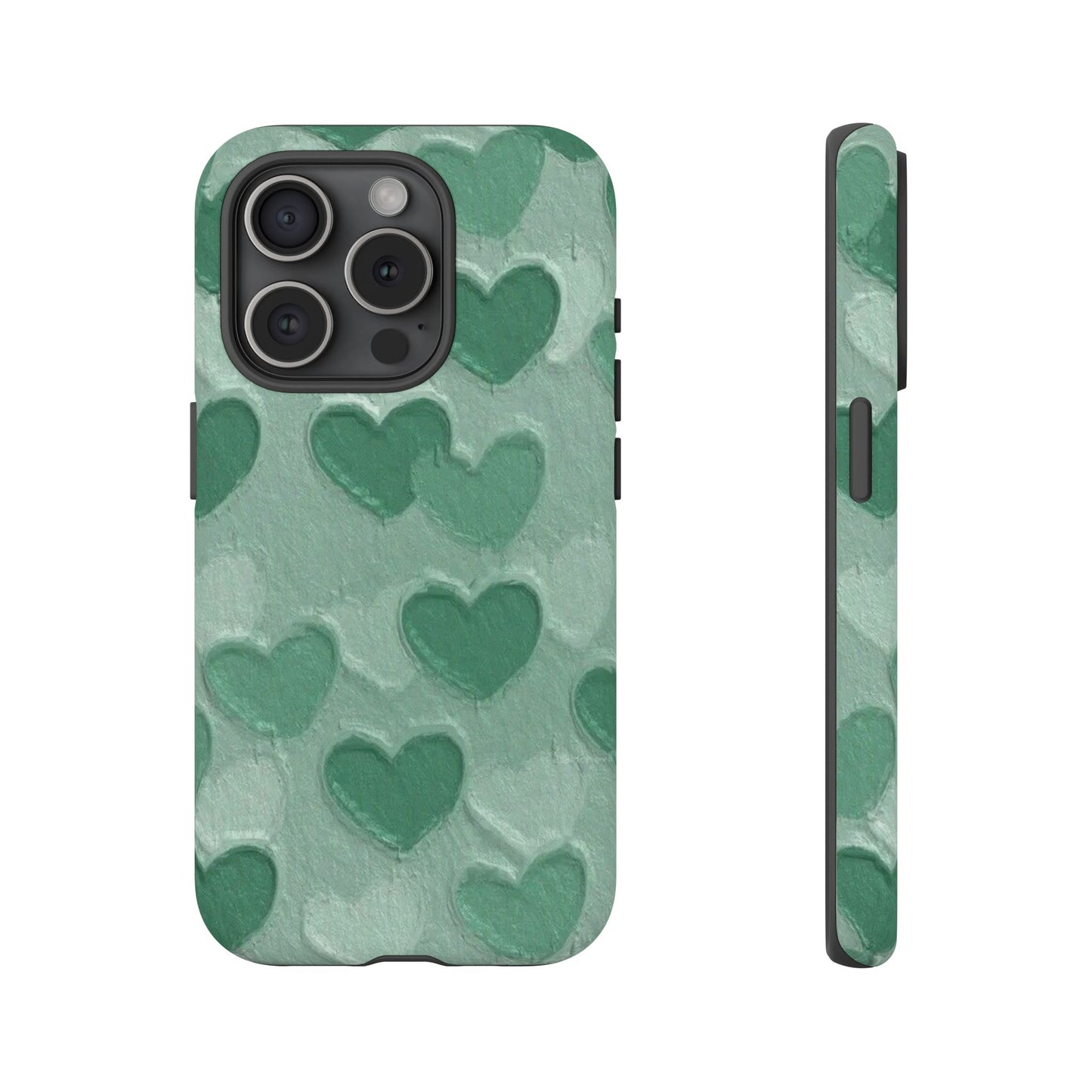 Green Heart Chalk Wall Phone Case