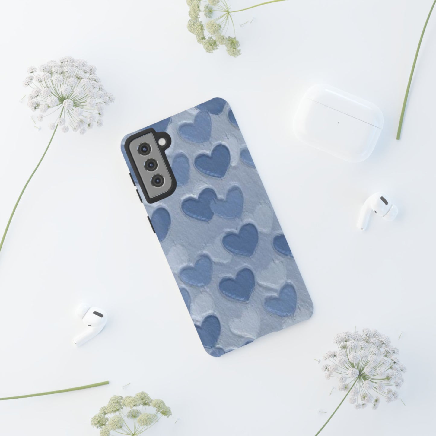 Blue Heart Chalk Wall Phone Case