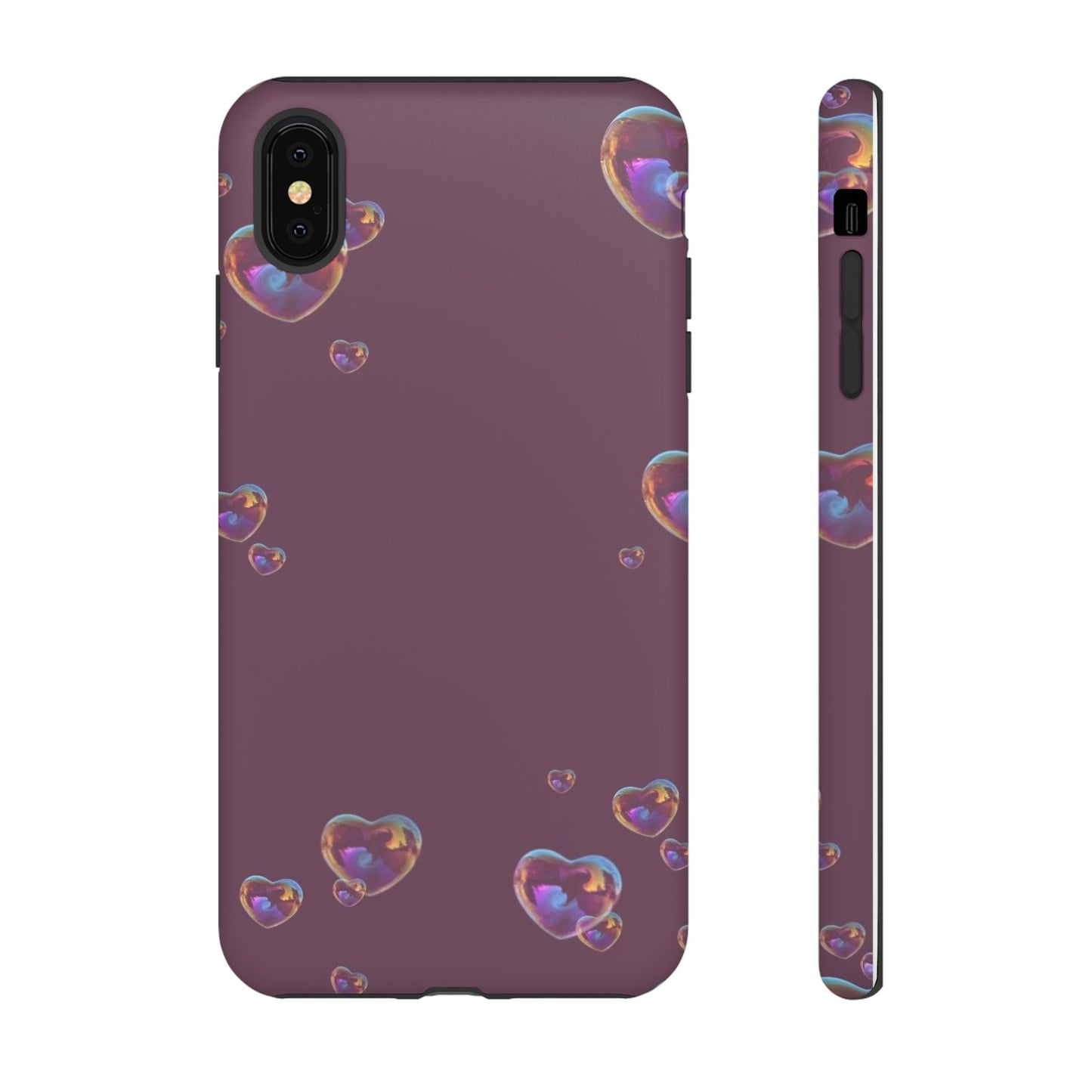 Purple Heart Bubbles Phone Case