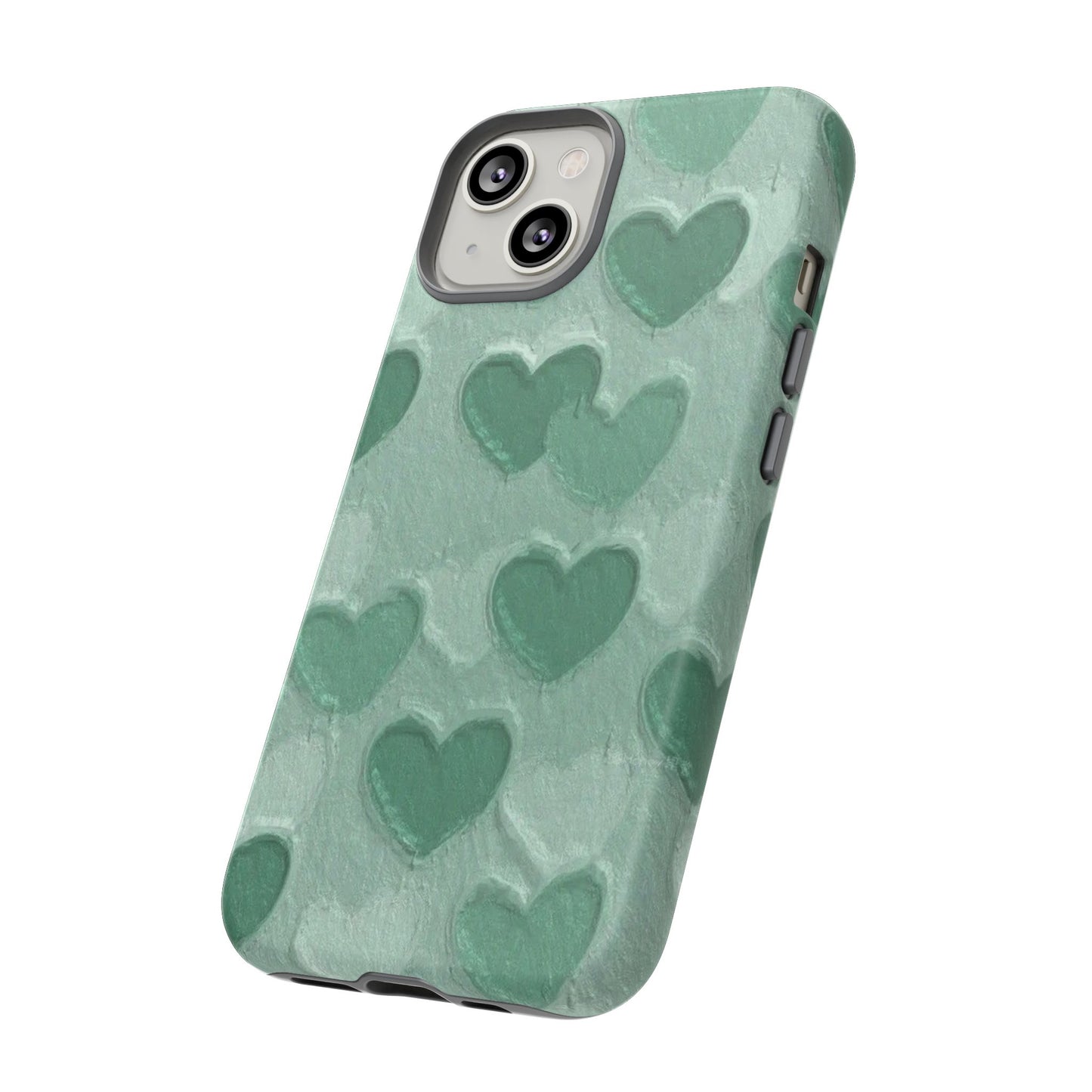 Green Heart Chalk Wall Phone Case