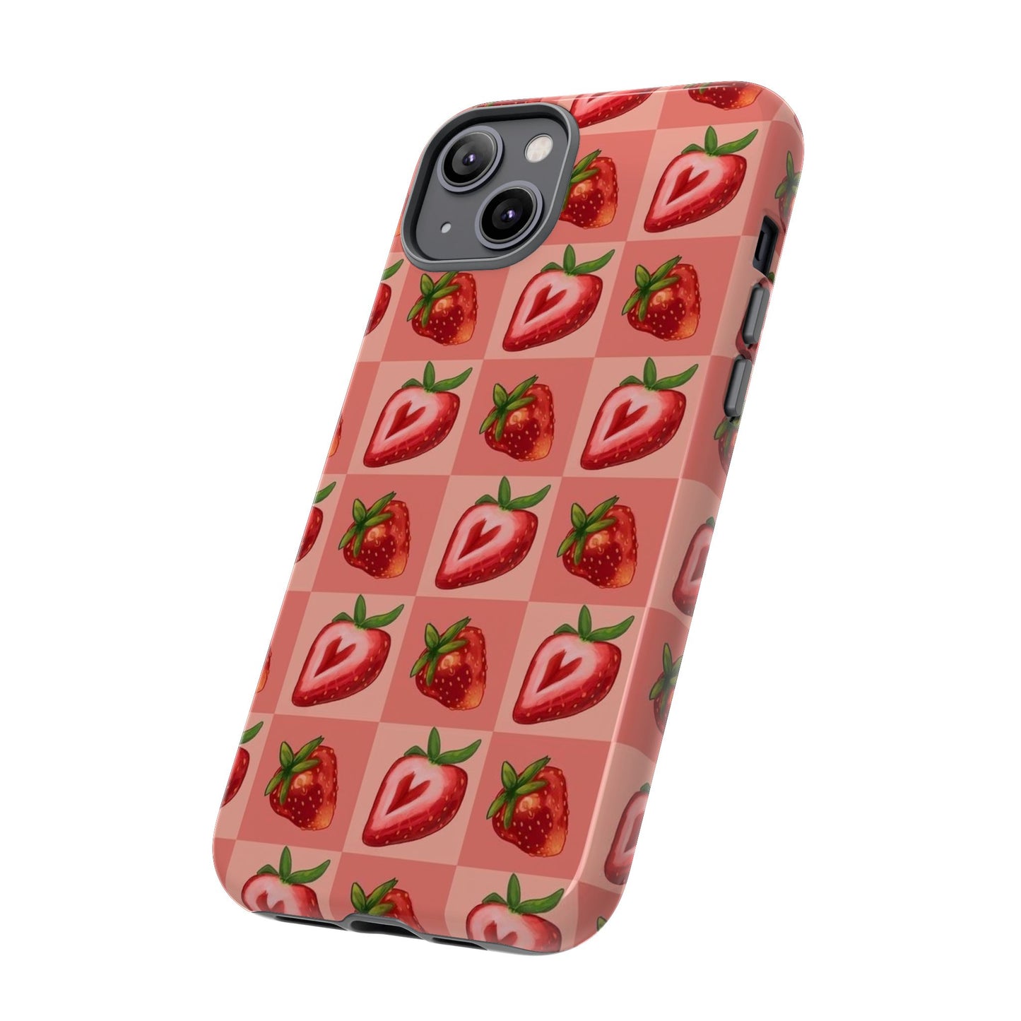 Strawberry Heart Checkers Phone Case