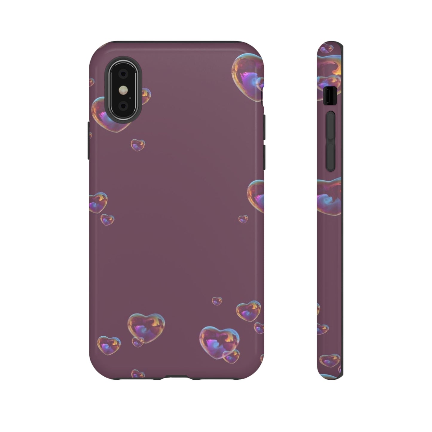 Purple Heart Bubbles Phone Case