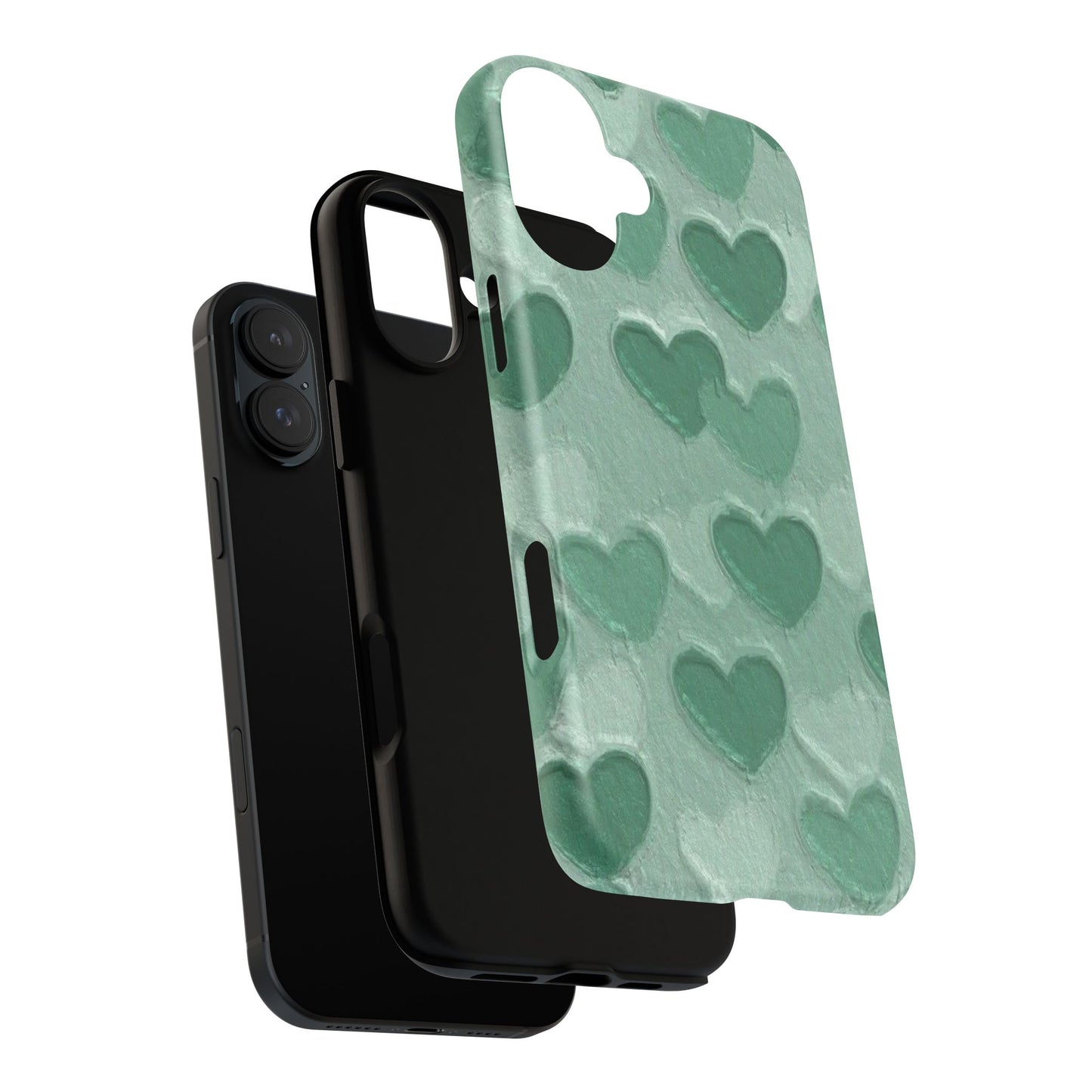 Green Heart Chalk Wall Phone Case