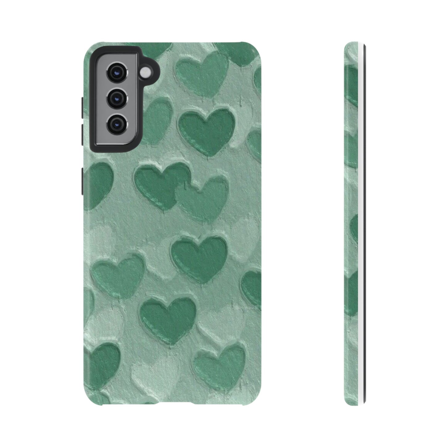 Green Heart Chalk Wall Phone Case