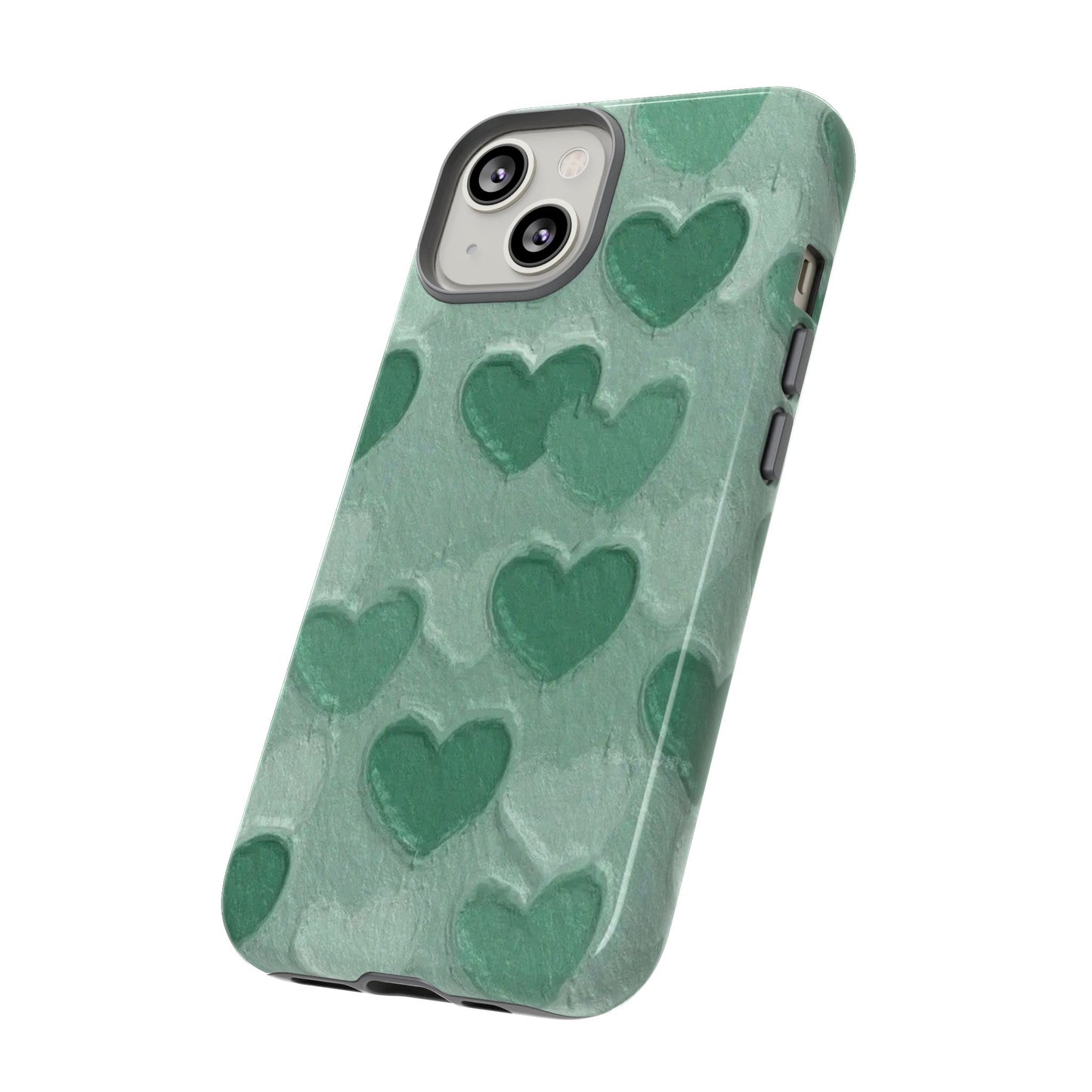 Green Heart Chalk Wall Phone Case