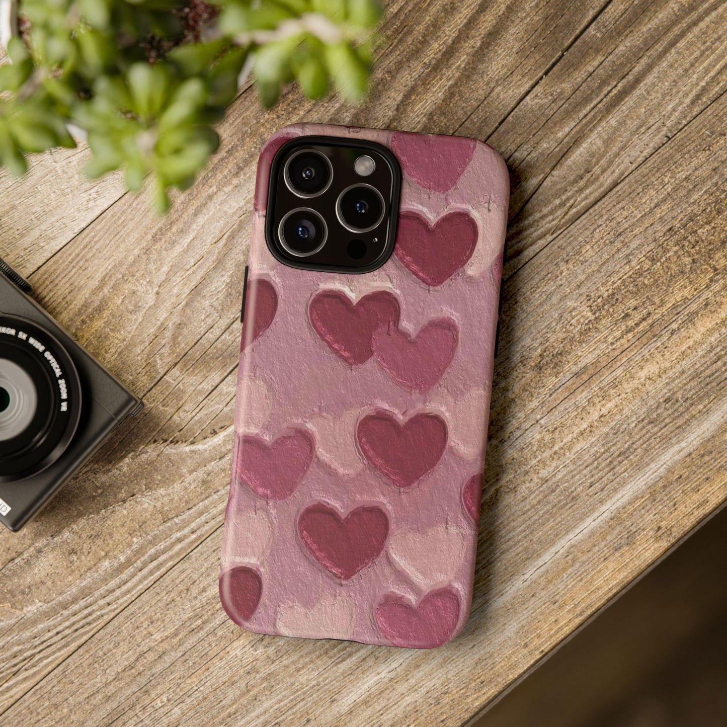 Pink Heart Chalk Wall Phone Case