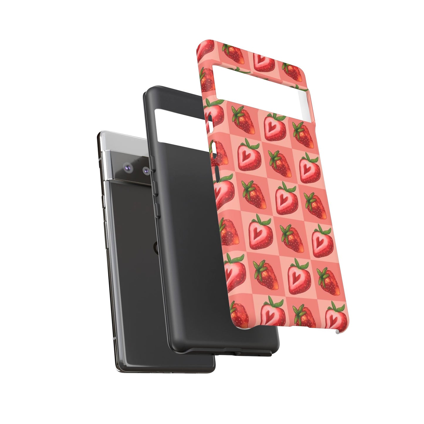 Strawberry Heart Checkers Phone Case