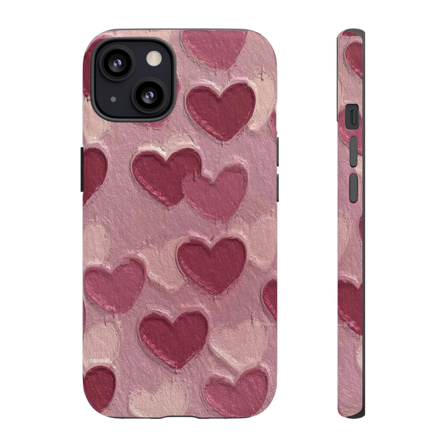 Pink Heart Chalk Wall Phone Case