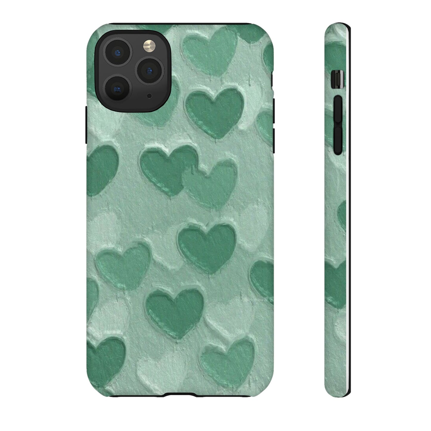 Green Heart Chalk Wall Phone Case