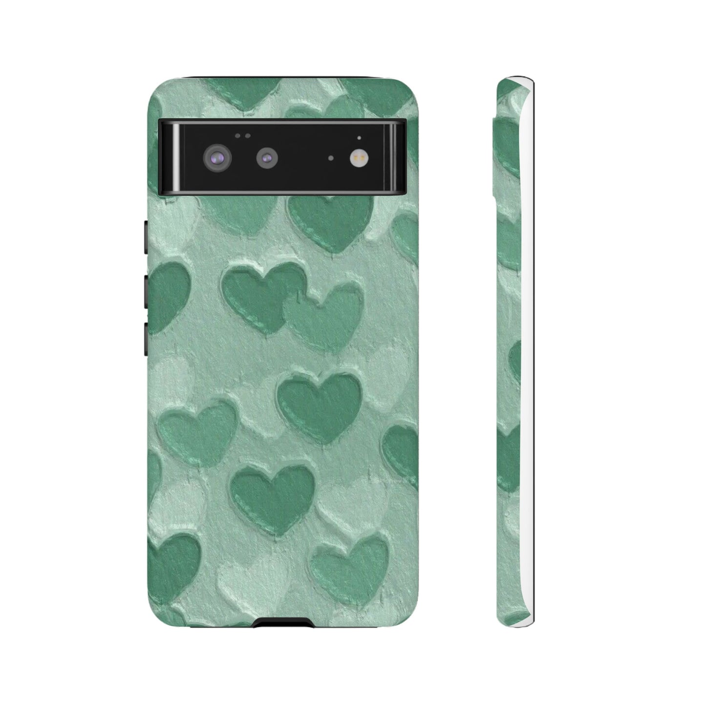 Green Heart Chalk Wall Phone Case