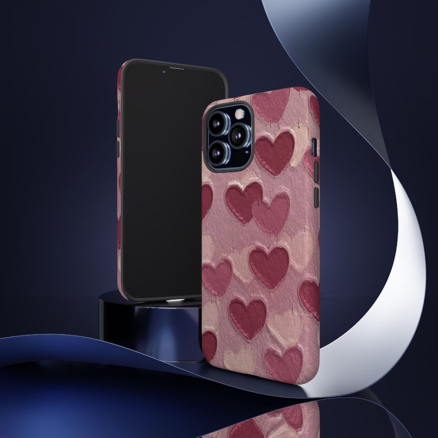 Pink Heart Chalk Wall Phone Case