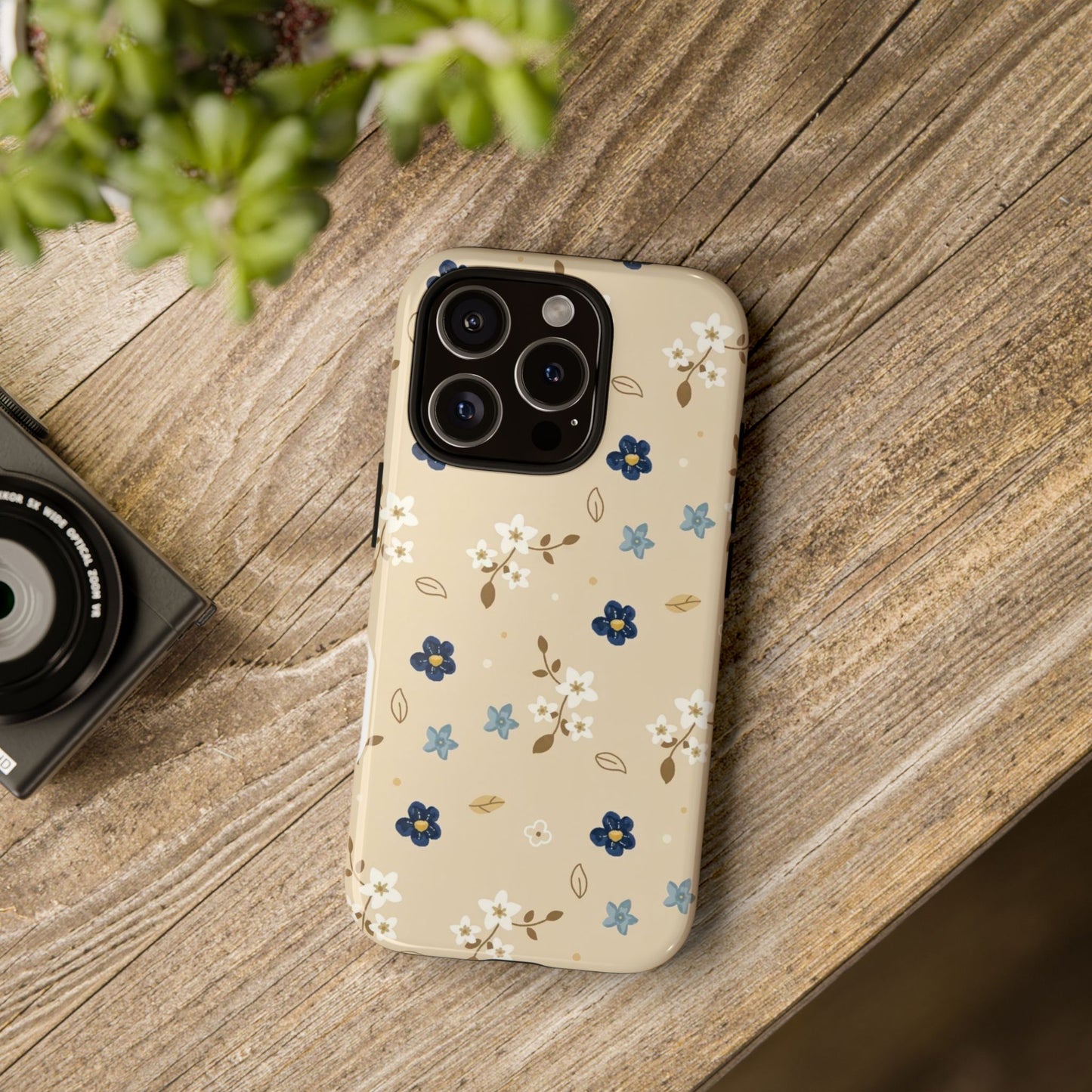 Navy Daisy Phone Case