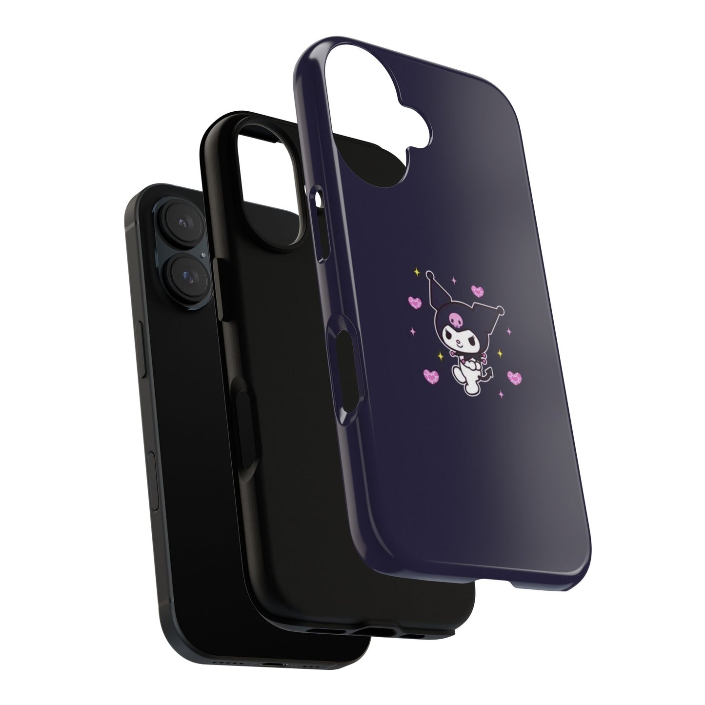 Navy Kuromi Hearts Phone Case