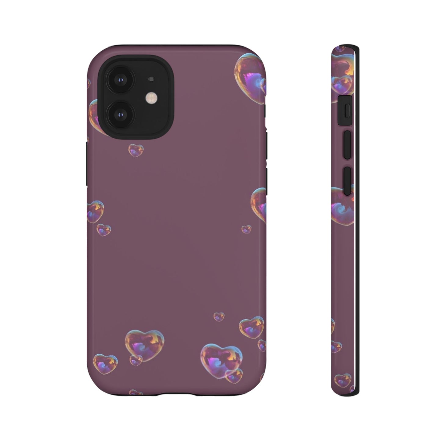 Purple Heart Bubbles Phone Case