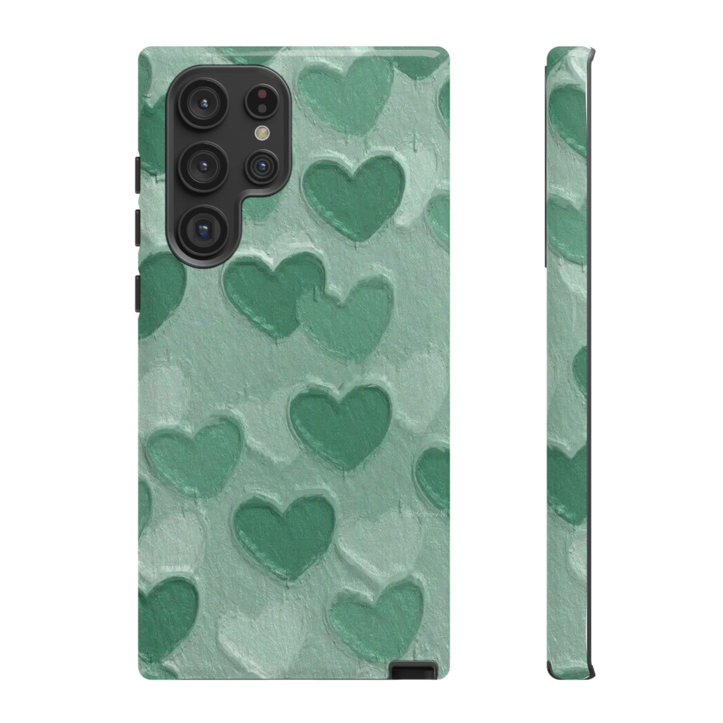 Green Heart Chalk Wall Phone Case