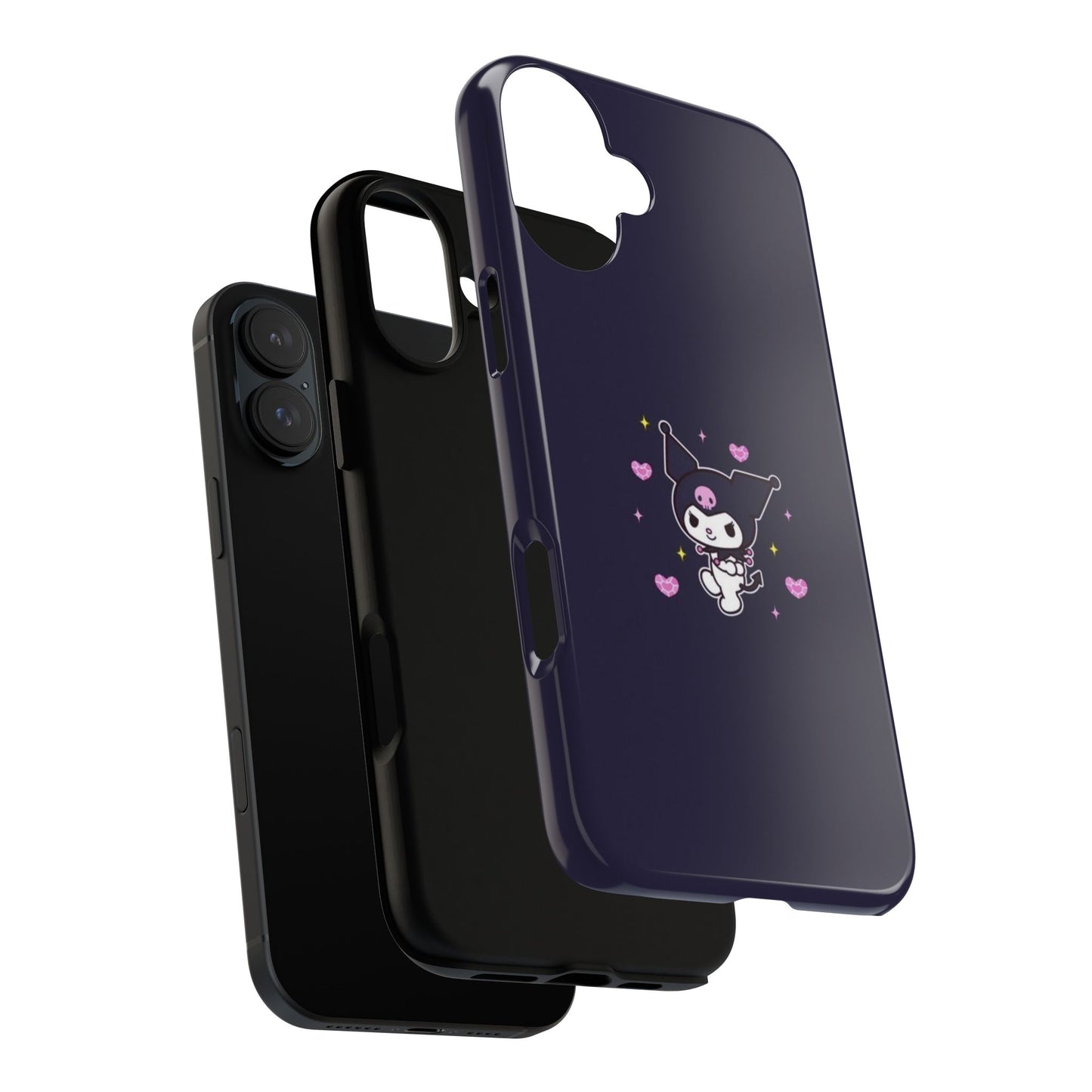 Navy Kuromi Hearts Phone Case