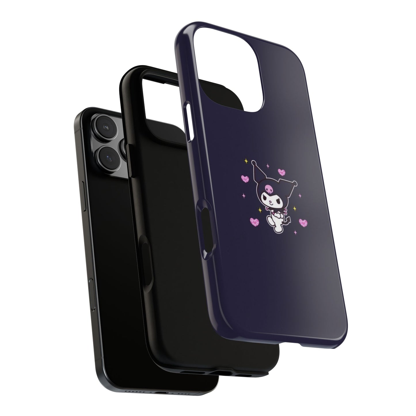 Navy Kuromi Hearts Phone Case