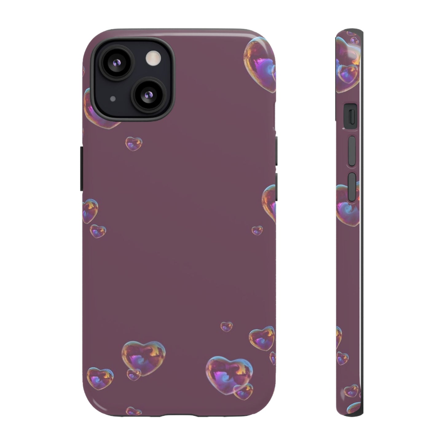 Purple Heart Bubbles Phone Case