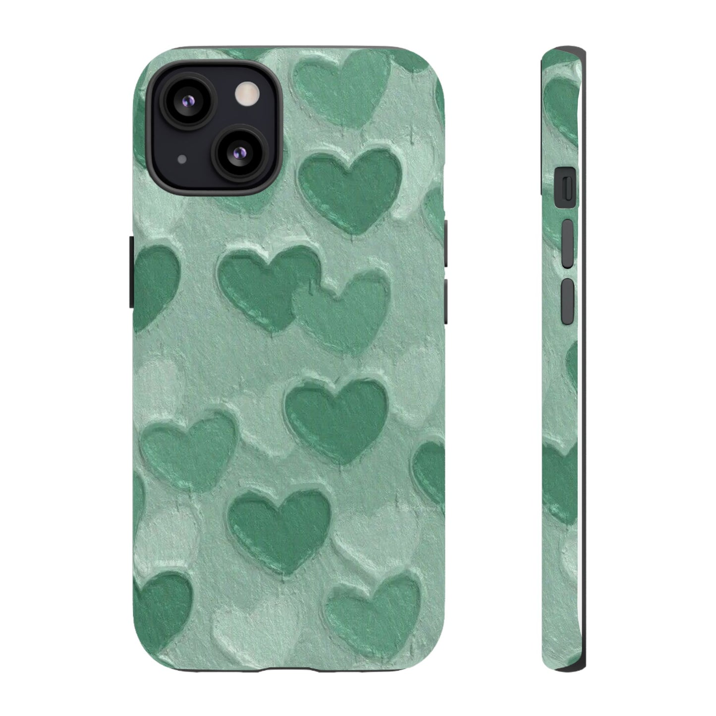 Green Heart Chalk Wall Phone Case