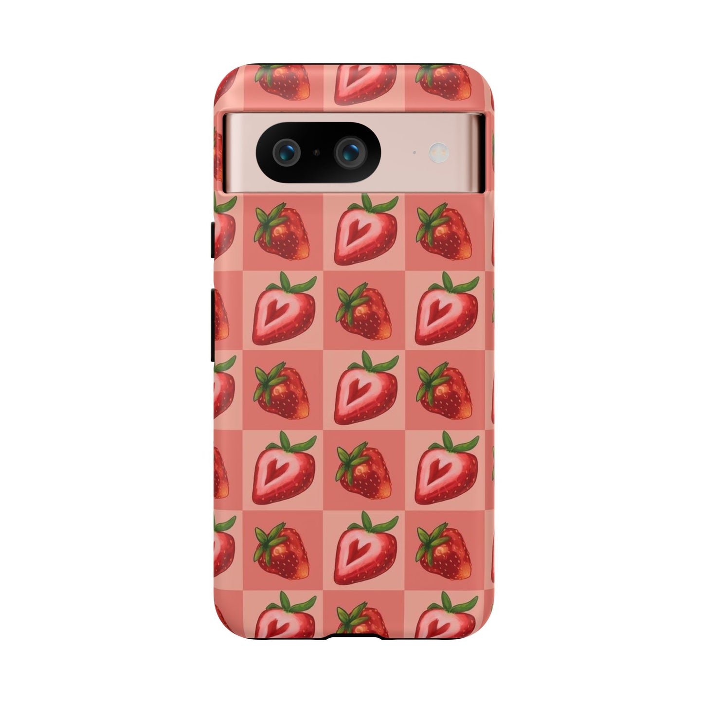 Strawberry Heart Checkers Phone Case