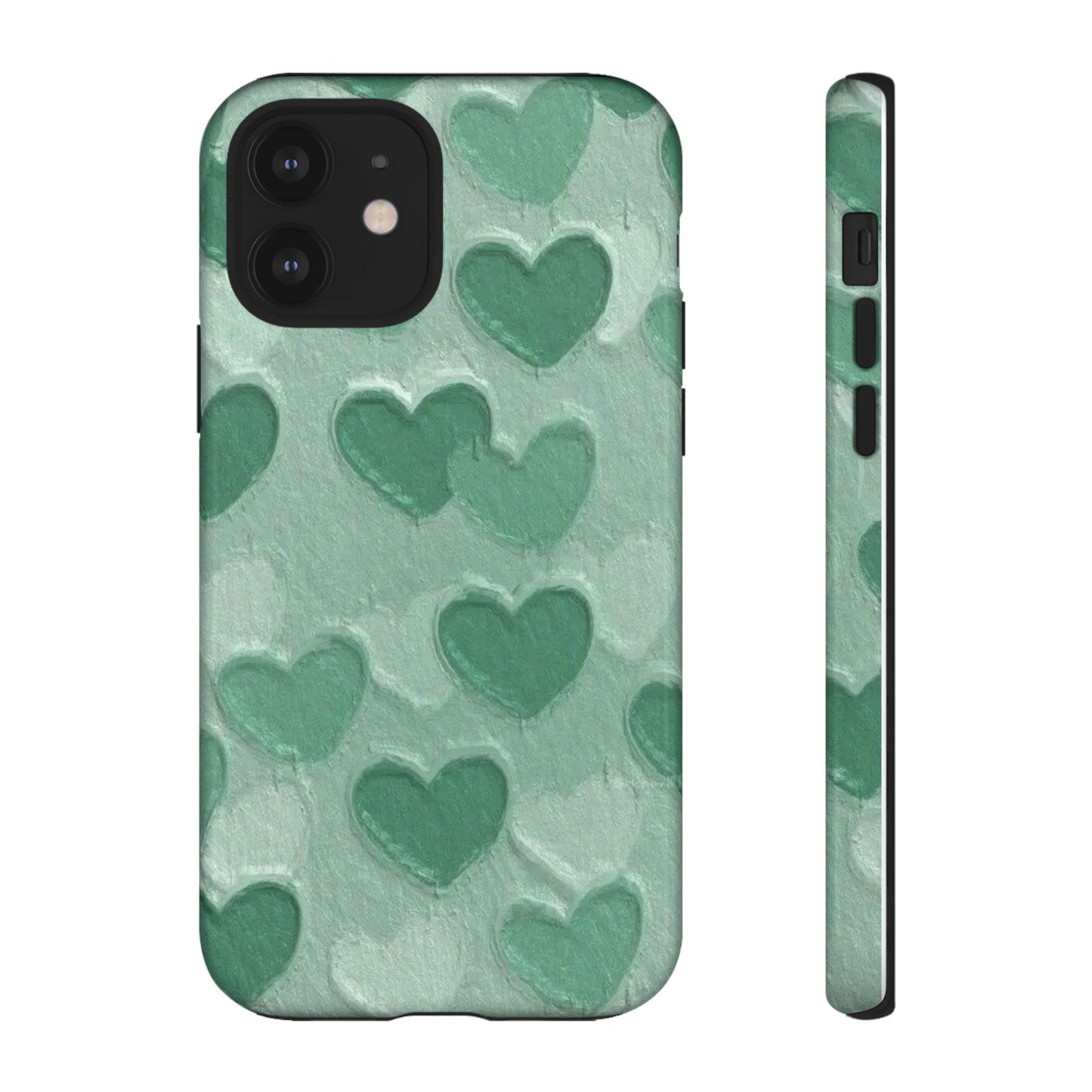 Green Heart Chalk Wall Phone Case