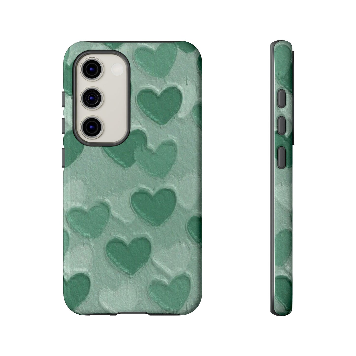 Green Heart Chalk Wall Phone Case