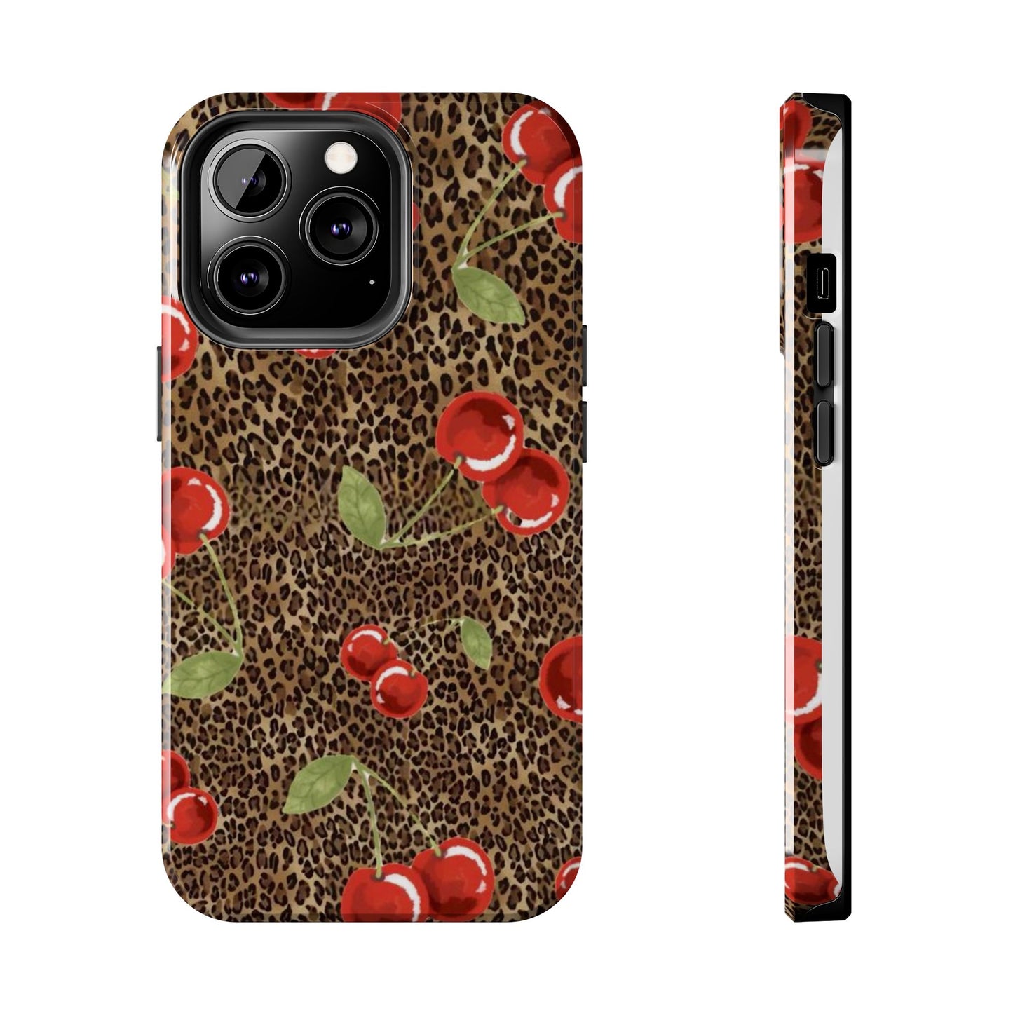 Leopard Cherries iPhone Case