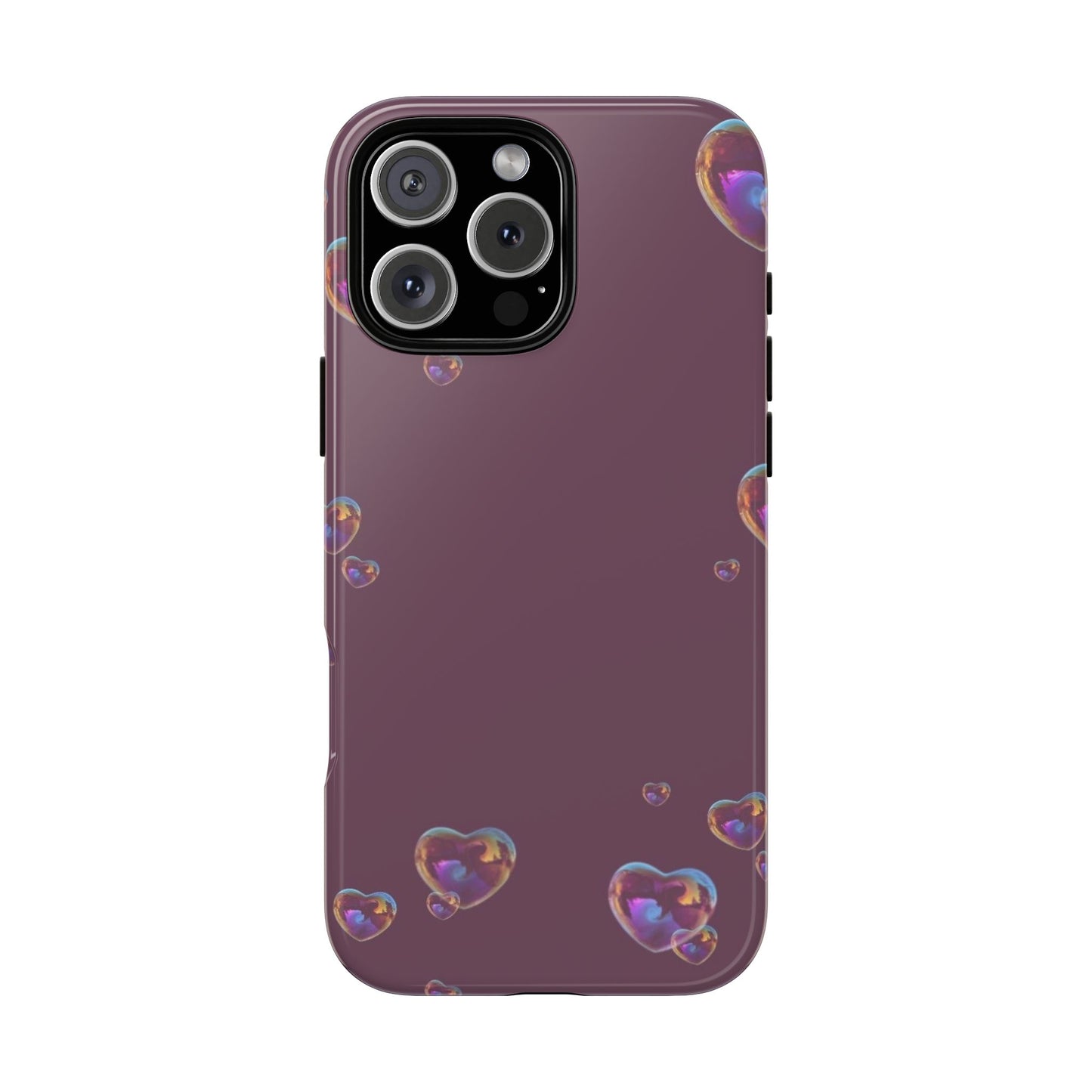 Purple Heart Bubbles Phone Case