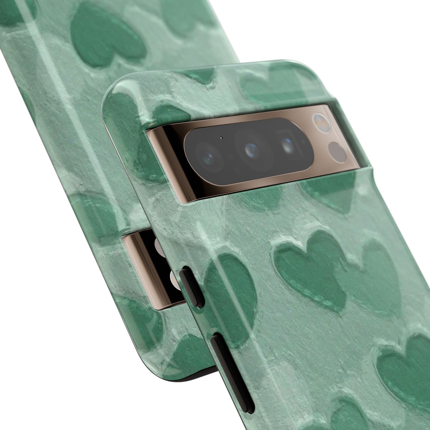 Green Heart Chalk Wall Phone Case