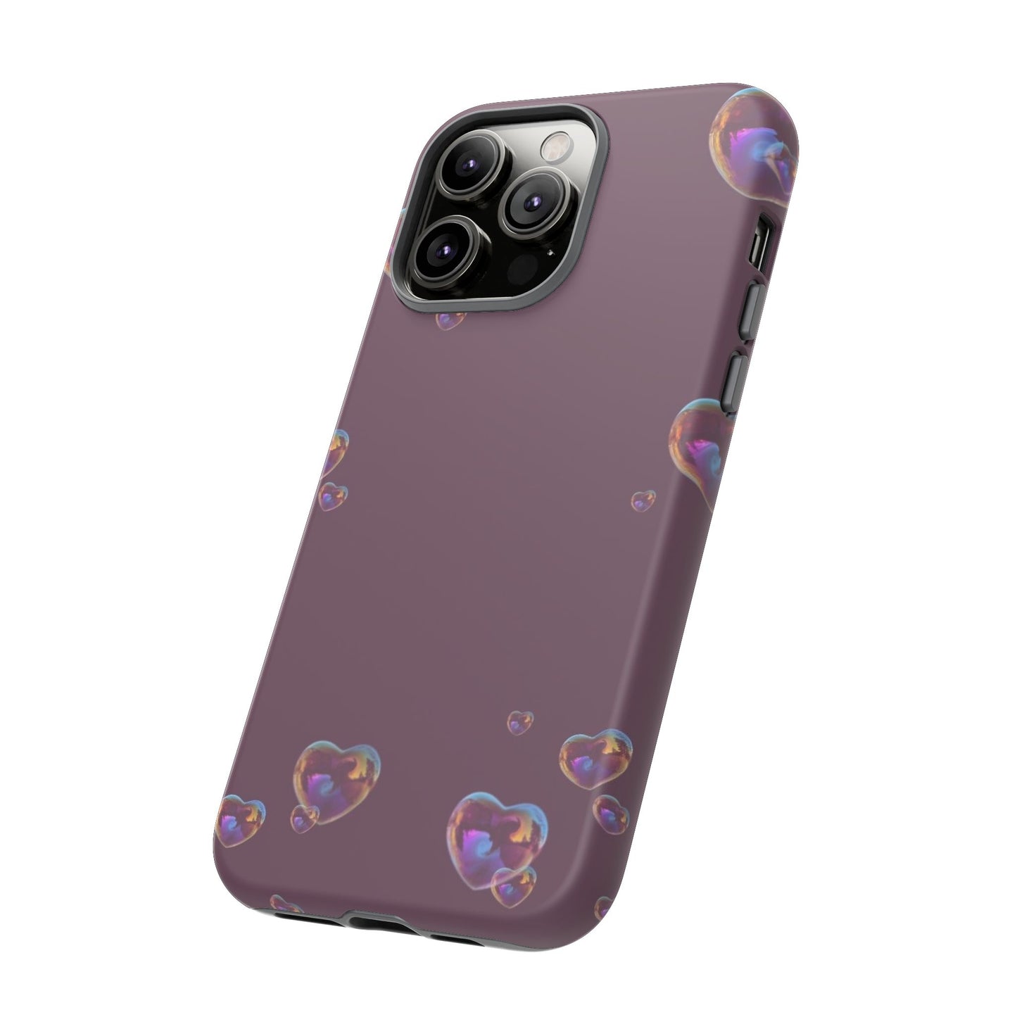 Purple Heart Bubbles Phone Case