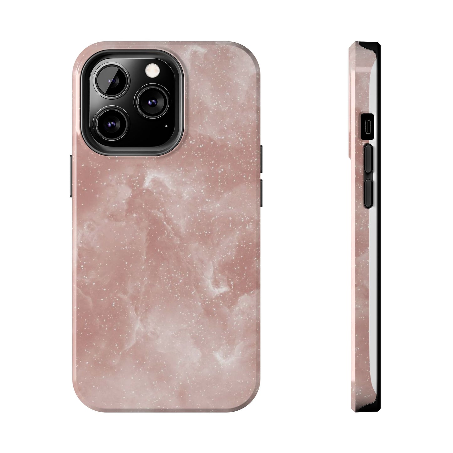 Rose Quartz Glitter Marble iPhone Case