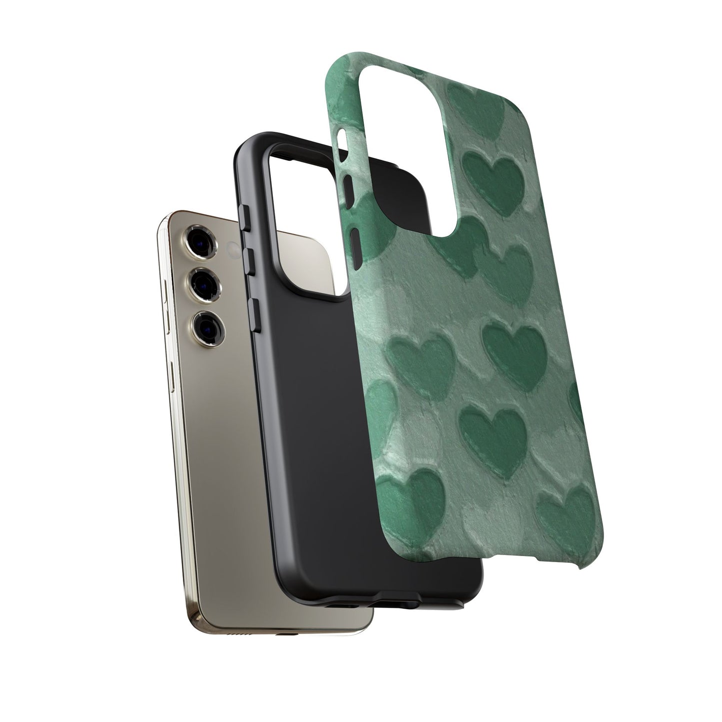 Green Heart Chalk Wall Phone Case