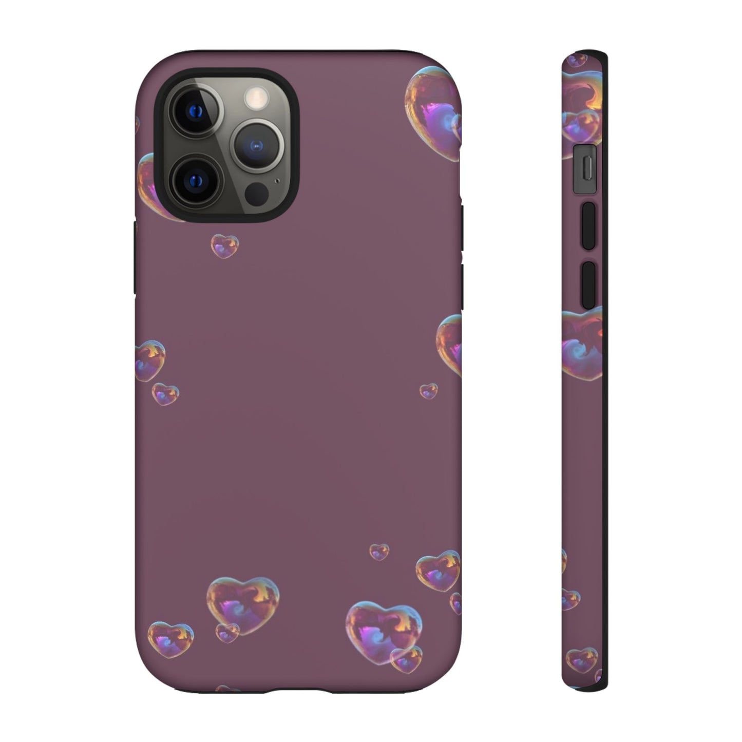 Purple Heart Bubbles Phone Case