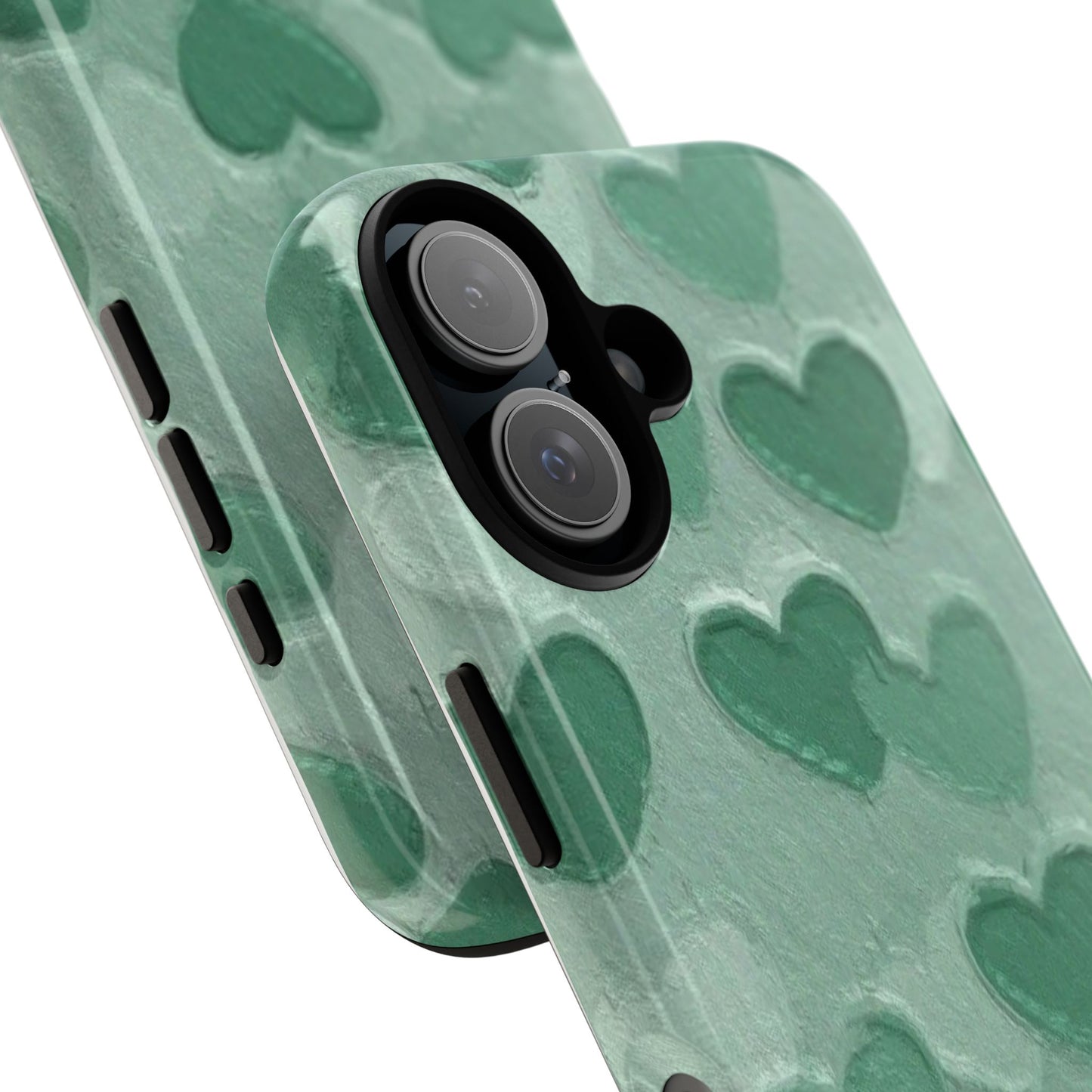 Green Heart Chalk Wall Phone Case