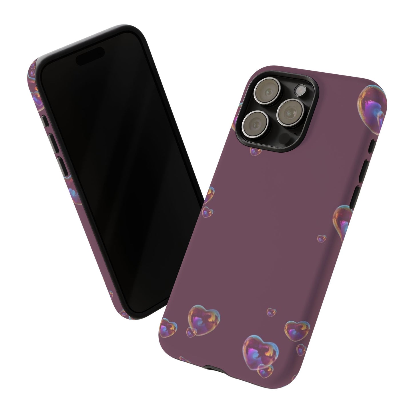 Purple Heart Bubbles Phone Case