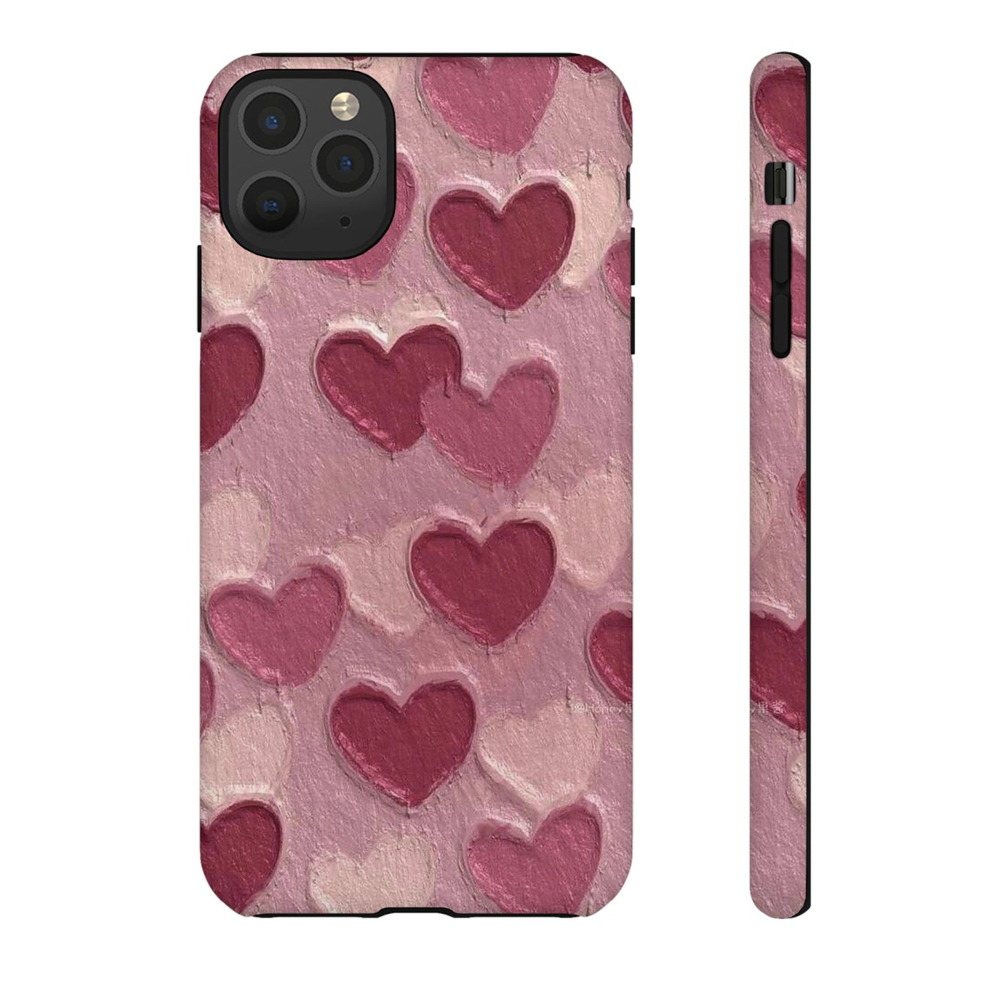 Pink Heart Chalk Wall Phone Case