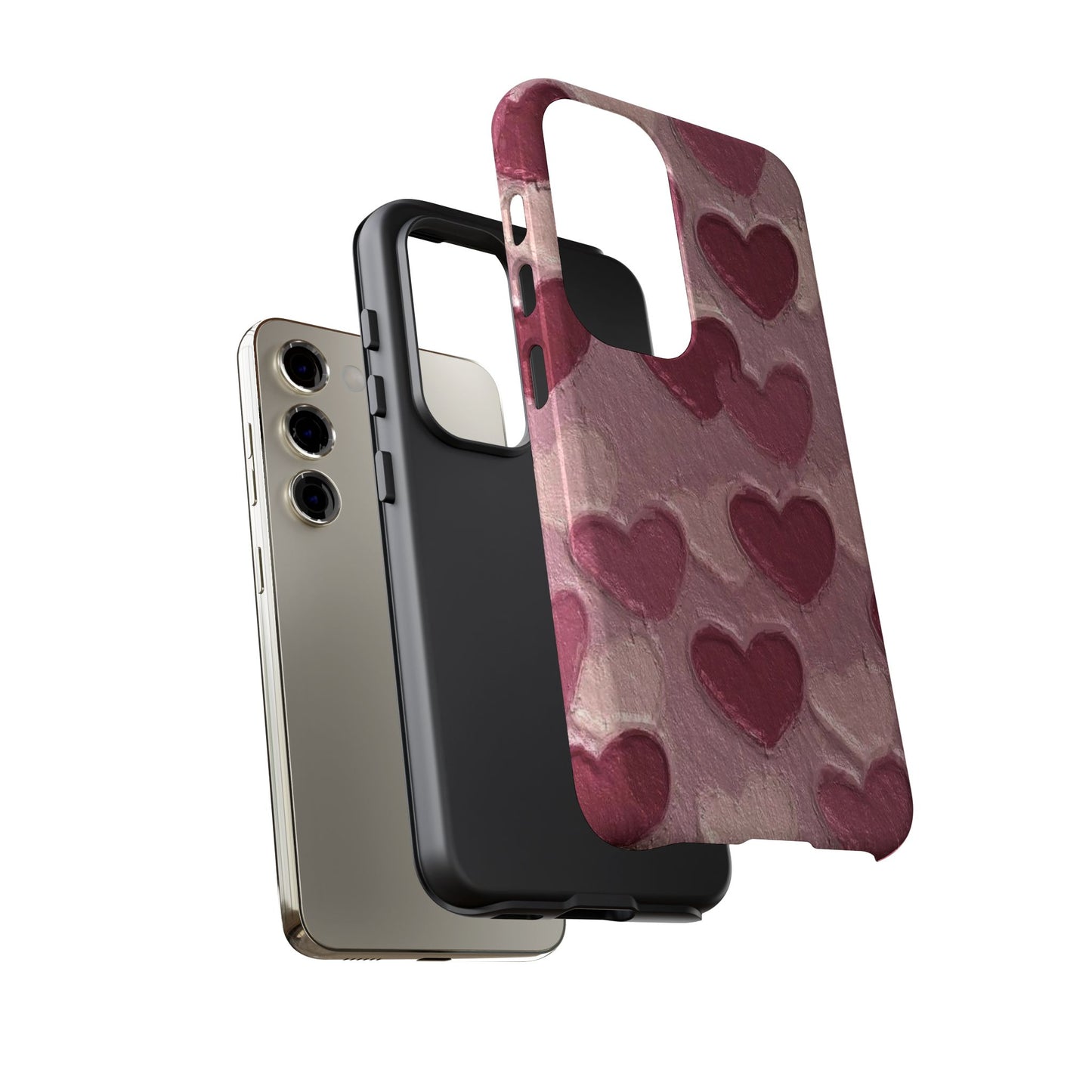 Pink Heart Chalk Wall Phone Case