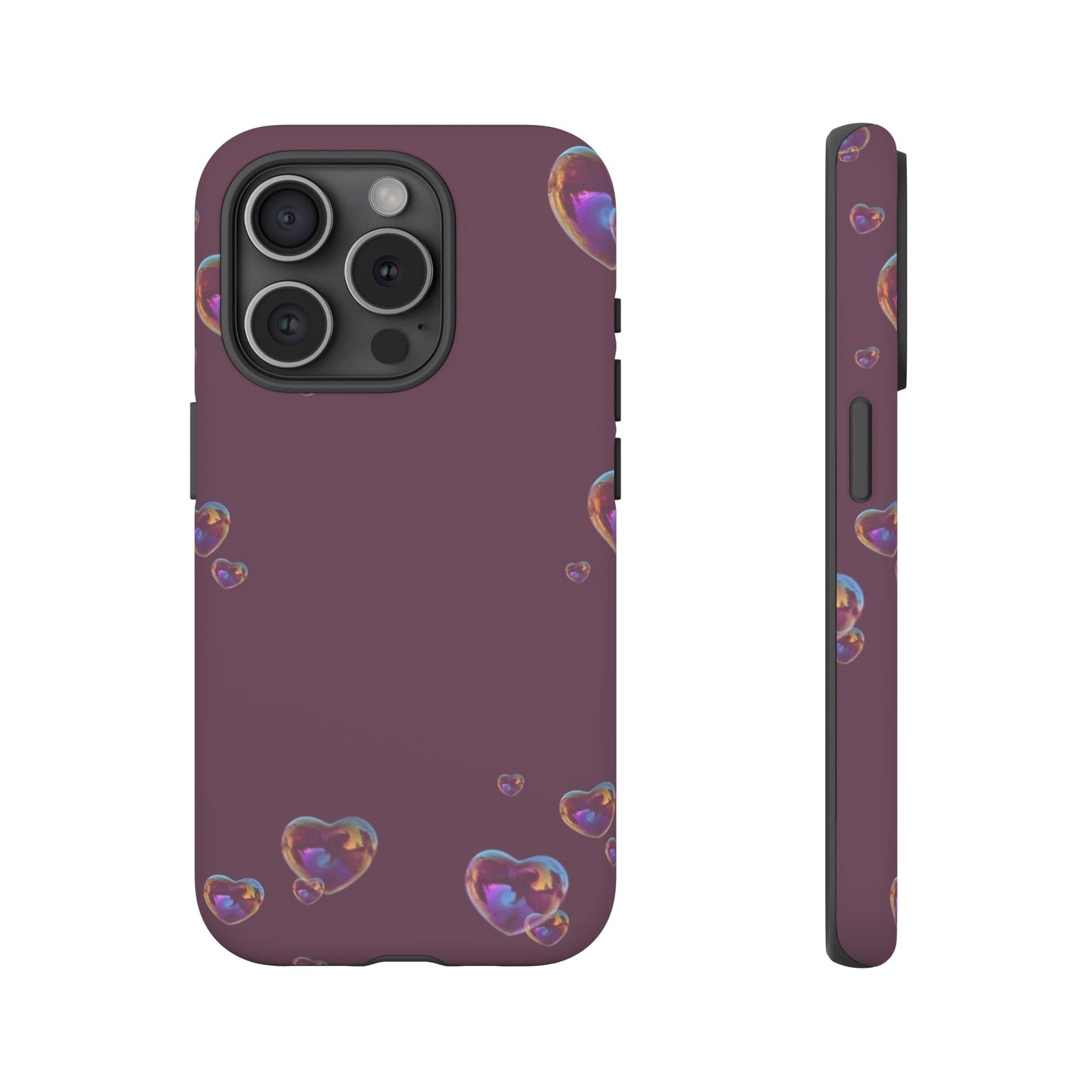 Purple Heart Bubbles Phone Case